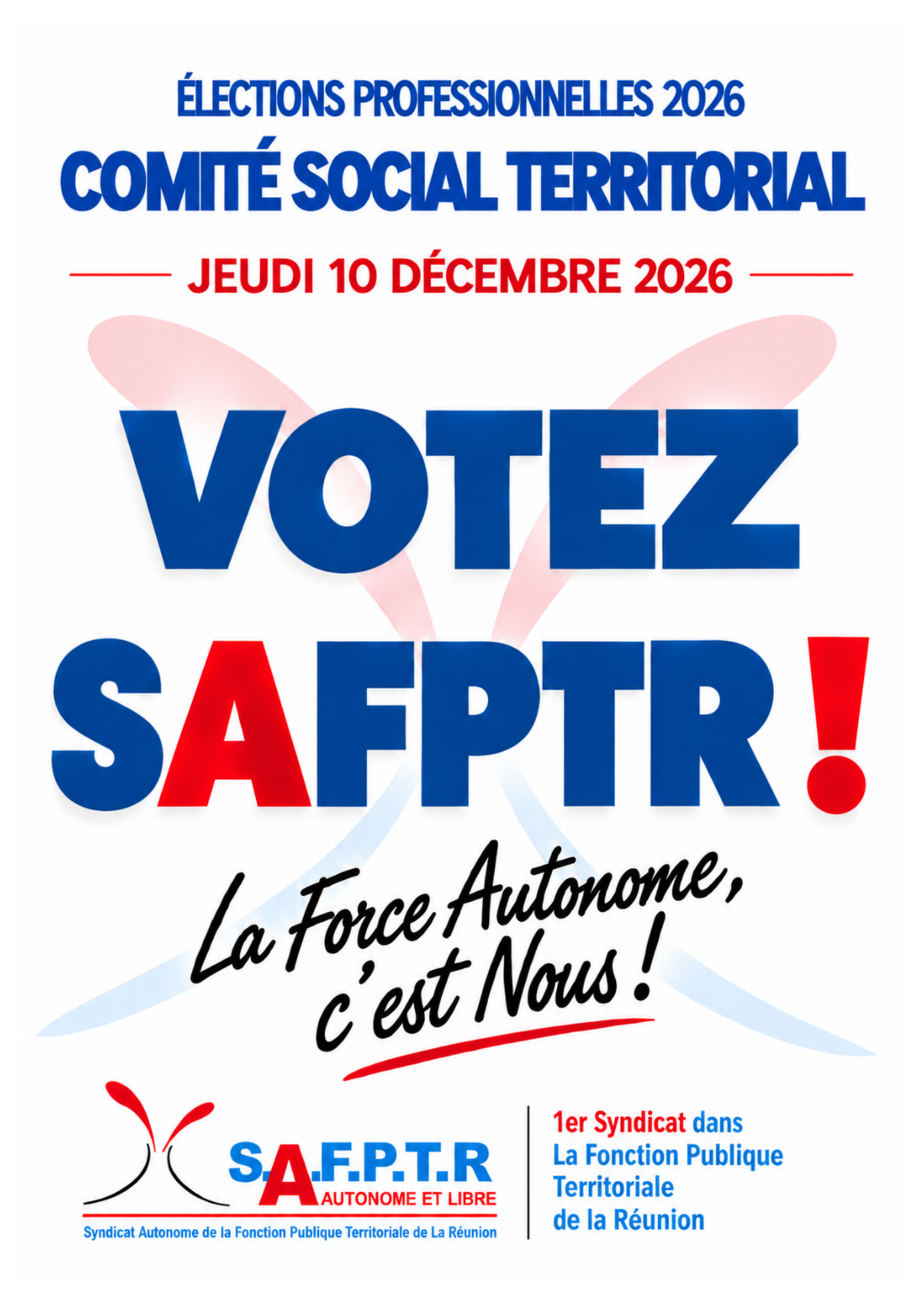 Élections professionnelles 2026 : le 10 décembre, votez SAFPTR au Comité social territorial !